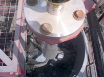 Vega radar looking down into crusher